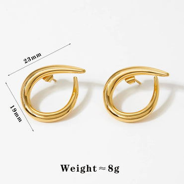 1 Pair Modern Style Simple Style Solid Color 316 Stainless Steel  16K Gold Plated White Gold Plated Gold Plated Ear Studs