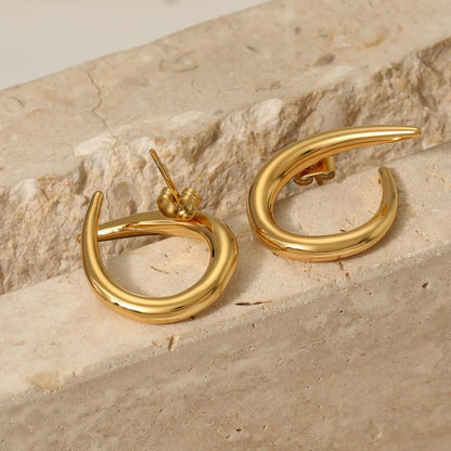 1 Pair Modern Style Simple Style Solid Color 316 Stainless Steel  16K Gold Plated White Gold Plated Gold Plated Ear Studs