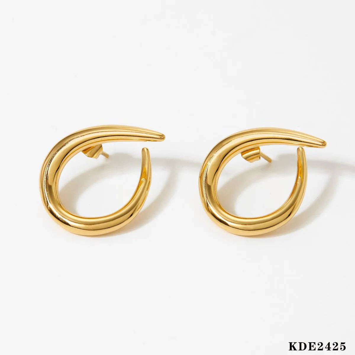 1 Pair Modern Style Simple Style Solid Color 316 Stainless Steel  16K Gold Plated White Gold Plated Gold Plated Ear Studs