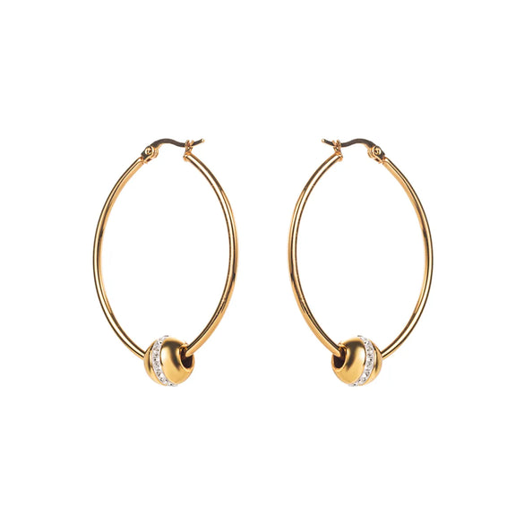 1 Pair Modern Style Simple Style Solid Color Inlay Stainless Steel Zircon Earrings