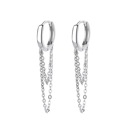 1 Pair Modern Style Solid Color Sterling Silver Earrings