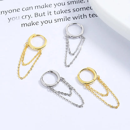 1 Pair Modern Style Solid Color Sterling Silver Earrings