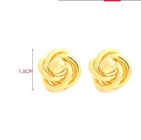 1 Pair Modern Style Streetwear Flower Plating Copper Ear Studs