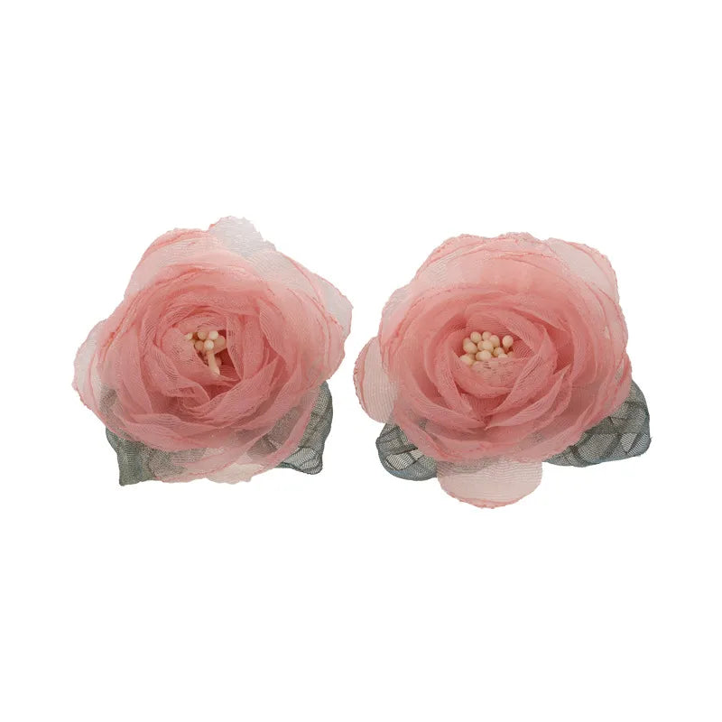 1 Pair Modern Style Sweet Artistic Flower Gauze Ear Studs