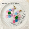 1 Pair Modern Style Sweet Korean Style Sector Heart Shape Grape Enamel Plating 304 Stainless Steel 14K Gold Plated Drop Earrings Ear Studs