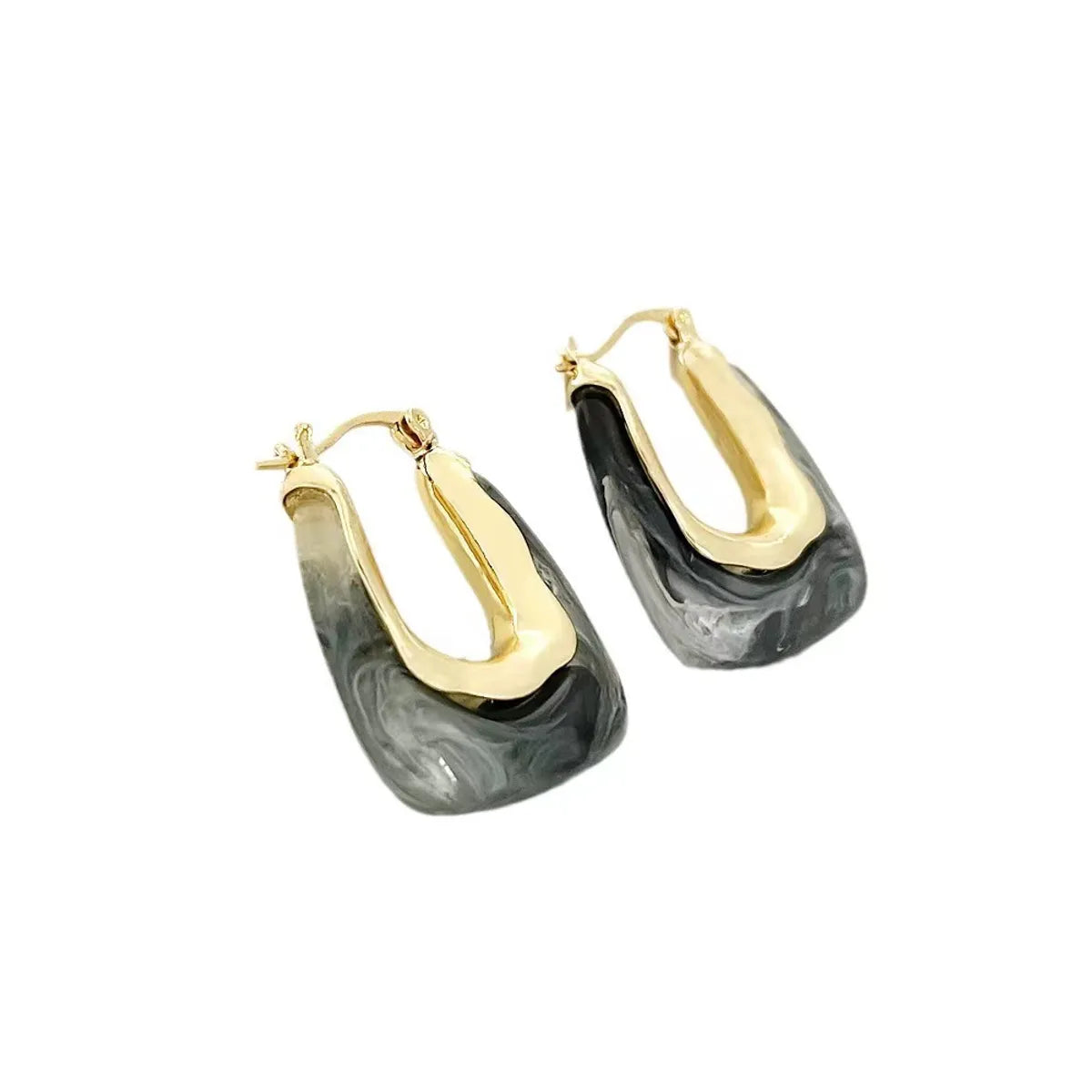 1 Pair Modern Style U Shape Irregular Plating Copper 18k Gold Plated Earrings