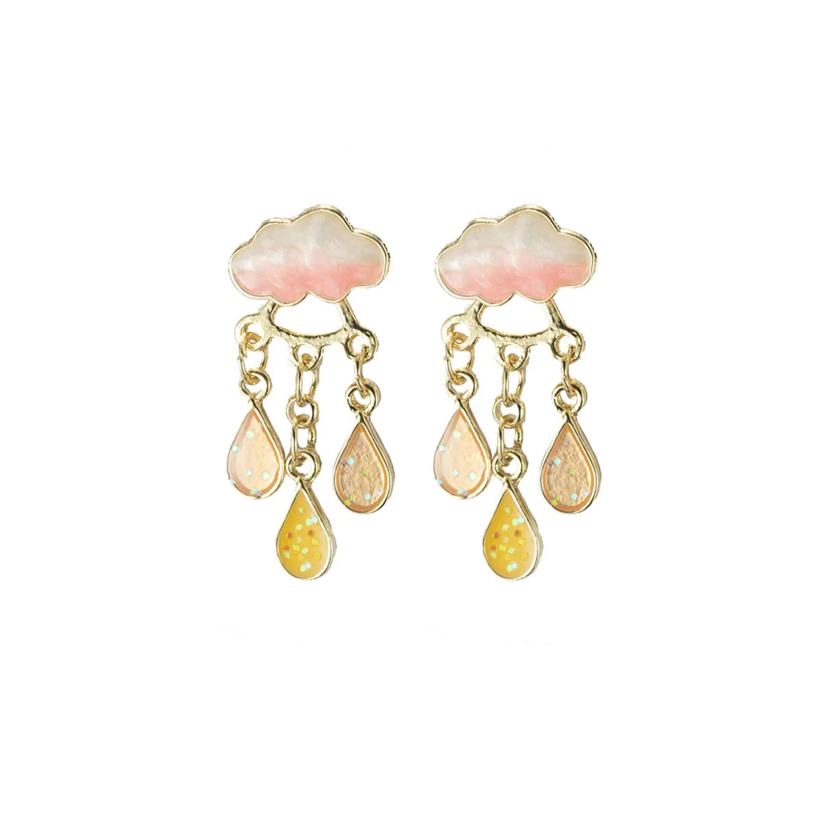 1 Pair Modern Style Water Droplets Plating Alloy Drop Earrings