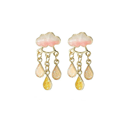 1 Pair Modern Style Water Droplets Plating Alloy Drop Earrings