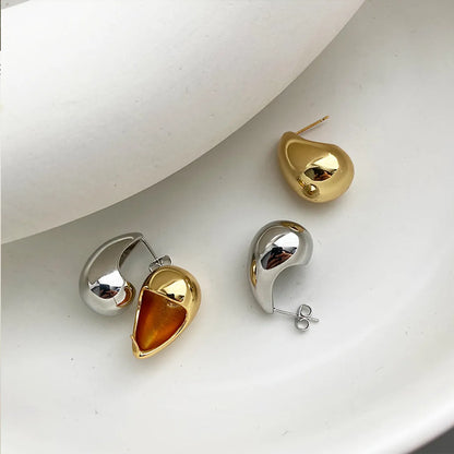 1 Pair Modern Style Water Droplets Plating Copper Ear Studs