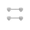 1 Pair Nipple Rings & Studs Hip-Hop Shiny Heart Shape Flower Butterfly 316 Stainless Steel  Copper Inlay Zircon Nipple Rings & Studs