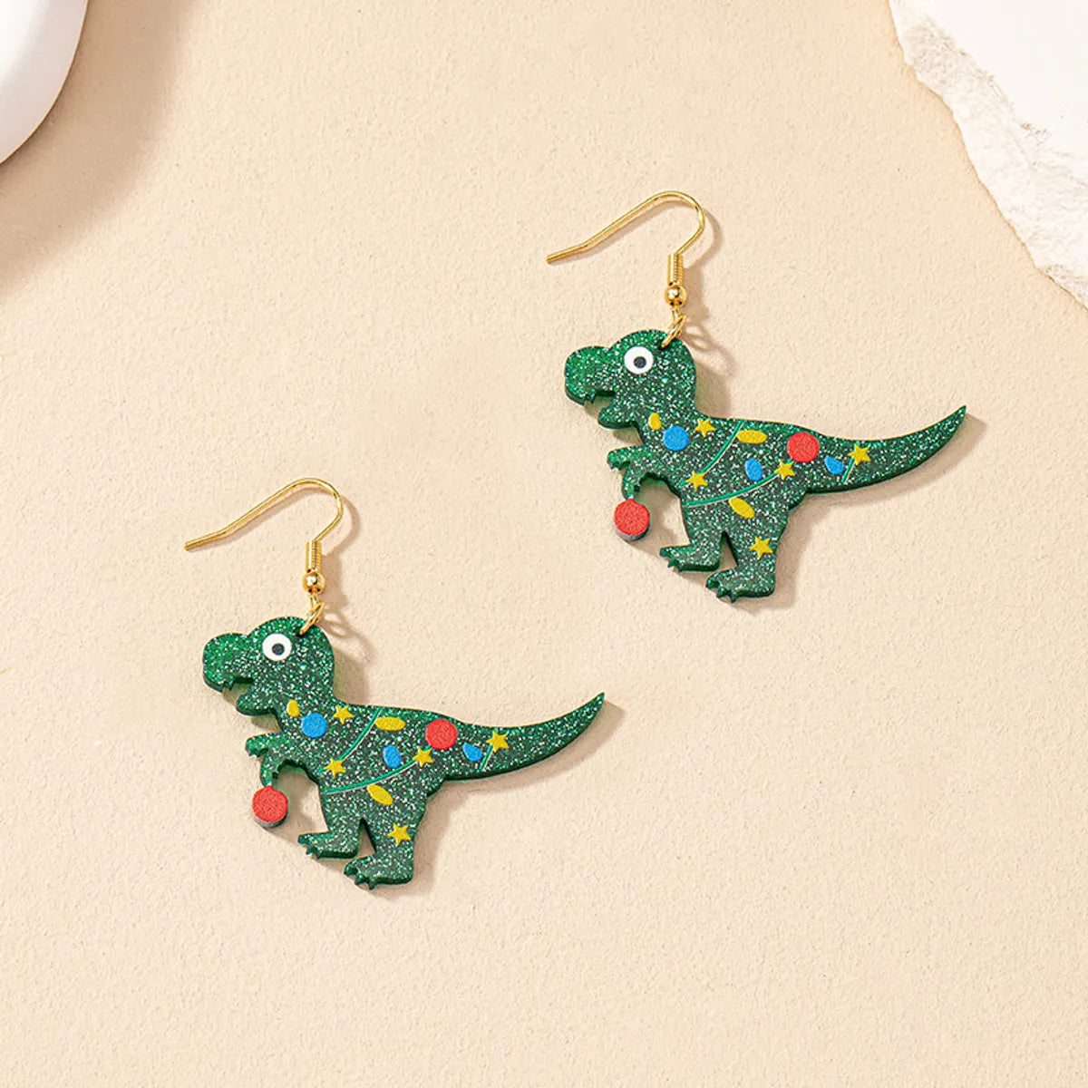 1 Pair Nordic Style Dinosaur Plastic Drop Earrings