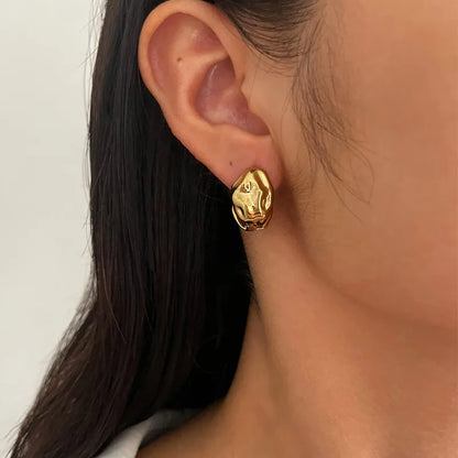 1 Pair Nordic Style Hip-Hop Artistic Geometric Irregular 316L Stainless Steel  18K Gold Plated Ear Clip