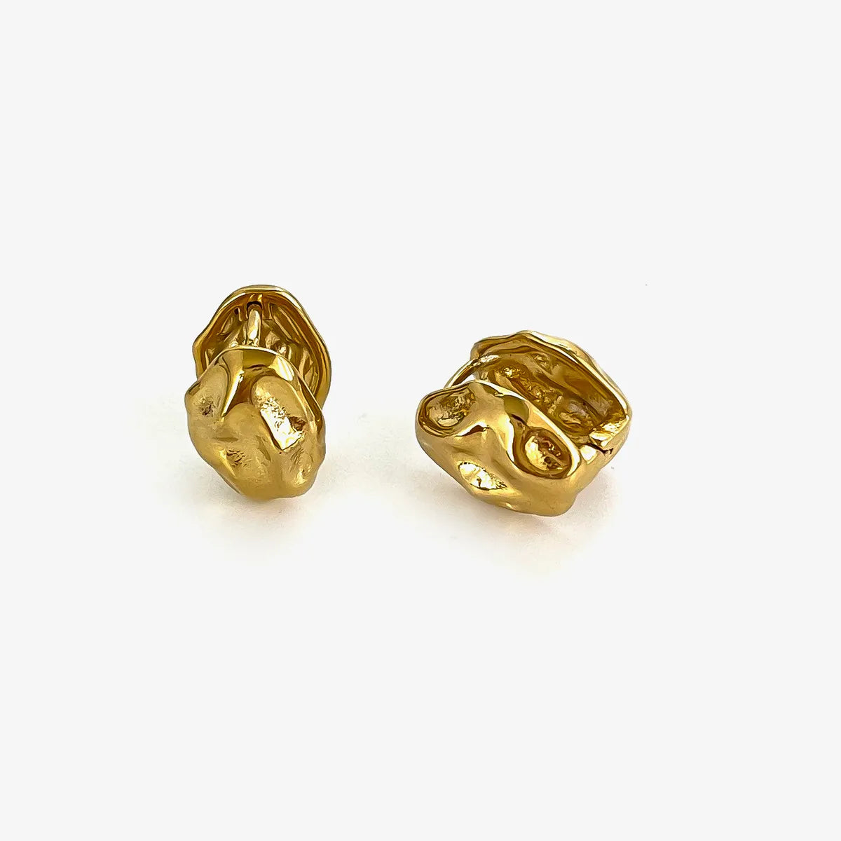 1 Pair Nordic Style Hip-Hop Artistic Geometric Irregular 316L Stainless Steel  18K Gold Plated Ear Clip