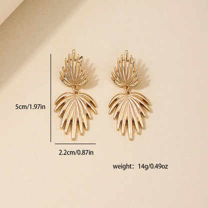 1 Pair Nordic Style Leaves Ginkgo Leaf Alloy Drop Earrings