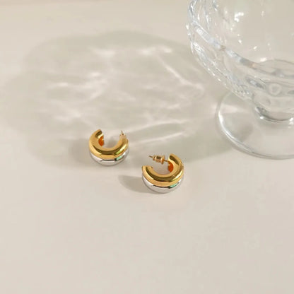 1 Pair Nordic Style Simple Style C Shape 316L Stainless Steel  18K Gold Plated Ear Studs