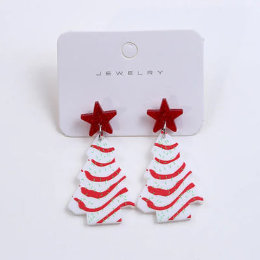 1 Pair Nordic Style Simple Style Classic Style Christmas Tree Arylic Wood Metal Drop Earrings