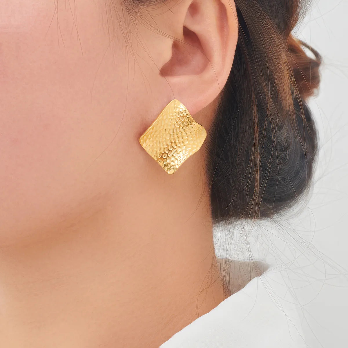 1 Pair Nordic Style Simple Style Classic Style Irregular Quadrilateral 304 Stainless Steel 18K Gold Plated Ear Studs