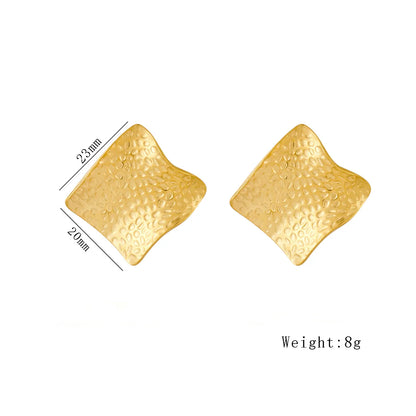 1 Pair Nordic Style Simple Style Classic Style Irregular Quadrilateral 304 Stainless Steel 18K Gold Plated Ear Studs