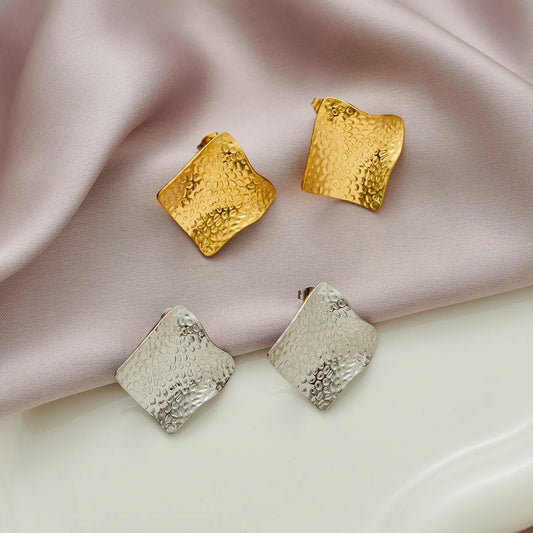 1 Pair Nordic Style Simple Style Classic Style Irregular Quadrilateral 304 Stainless Steel 18K Gold Plated Ear Studs