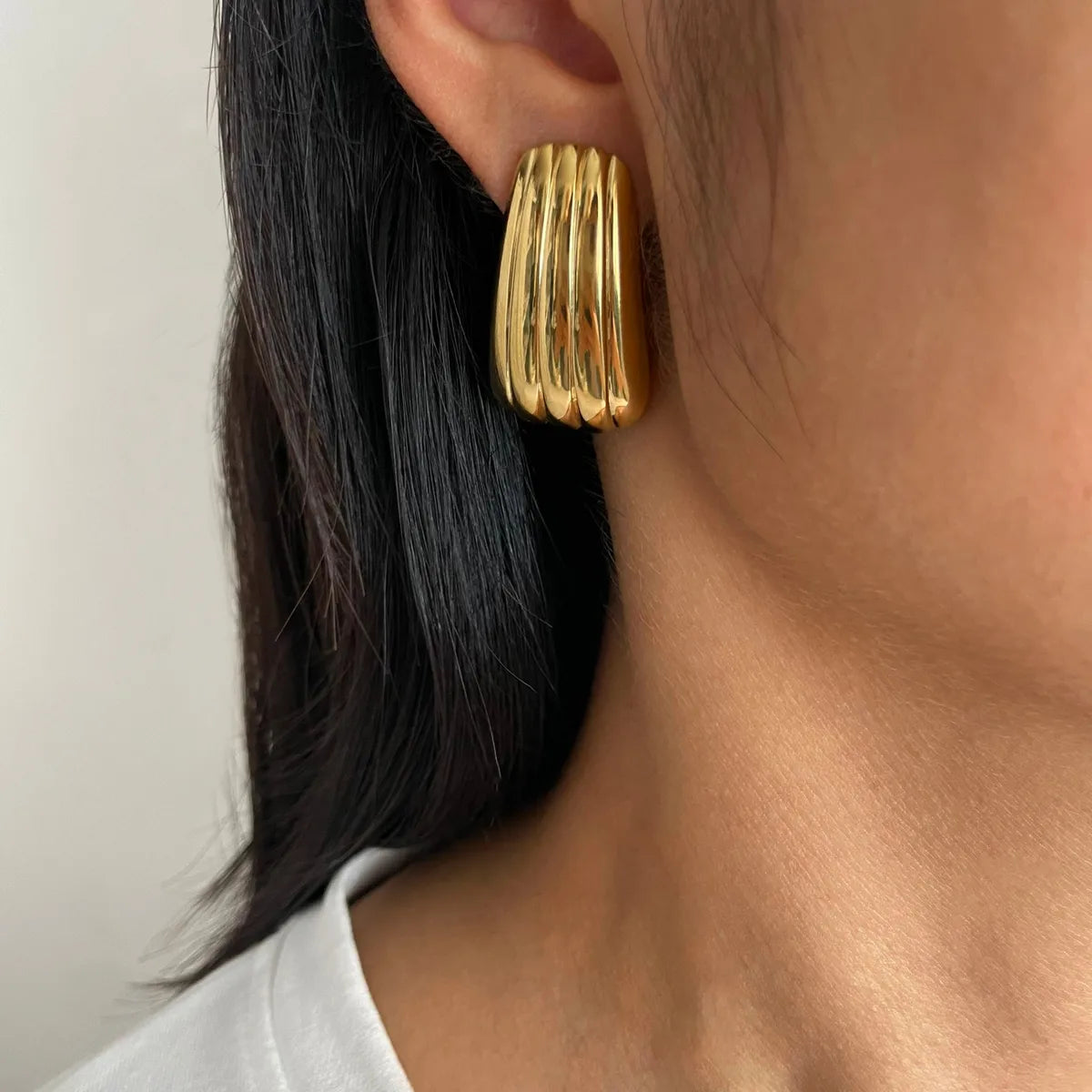 1 Pair Nordic Style Simple Style Commute Geometric Irregular 316L Stainless Steel  18K Gold Plated Earrings