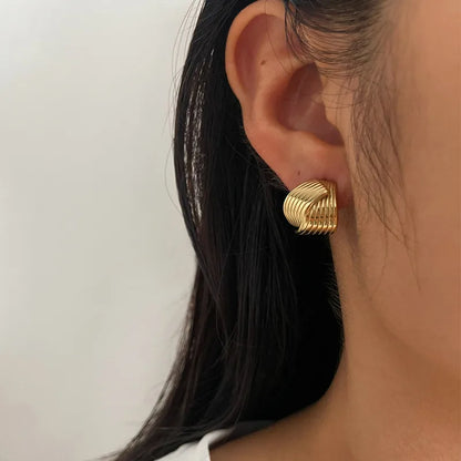 1 Pair Nordic Style Simple Style Commute Geometric Irregular 316L Stainless Steel  18K Gold Plated Earrings