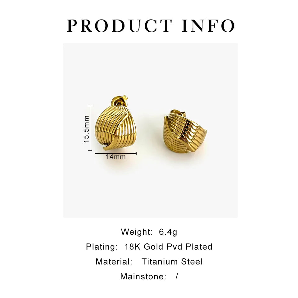 1 Pair Nordic Style Simple Style Commute Geometric Irregular 316L Stainless Steel  18K Gold Plated Earrings