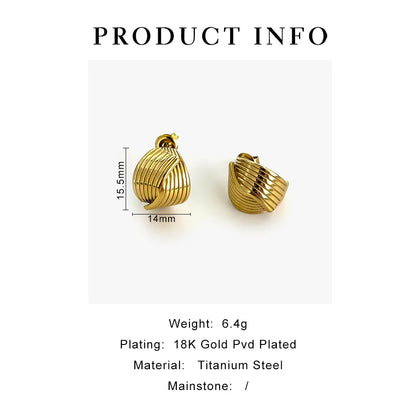 1 Pair Nordic Style Simple Style Commute Geometric Irregular 316L Stainless Steel  18K Gold Plated Earrings