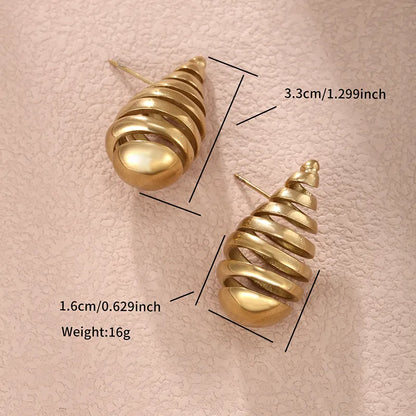 1 Pair Nordic Style XUPING Flower Asymmetrical Plating 304 Stainless Steel 18K Gold Plated Ear Studs