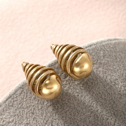 1 Pair Nordic Style XUPING Flower Asymmetrical Plating 304 Stainless Steel 18K Gold Plated Ear Studs