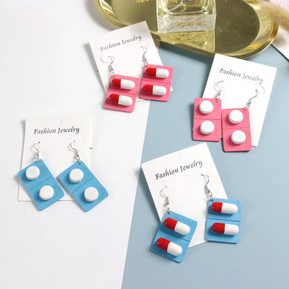 1 Pair Novelty Capsule Plastic Resin Women's Drop Earrings