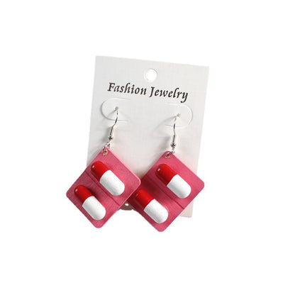 1 Pair Novelty Capsule Plastic Resin Women's Drop Earrings