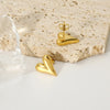 1 Pair Novelty Commute Heart Shape Plating Stainless Steel 18k Gold Plated Ear Studs