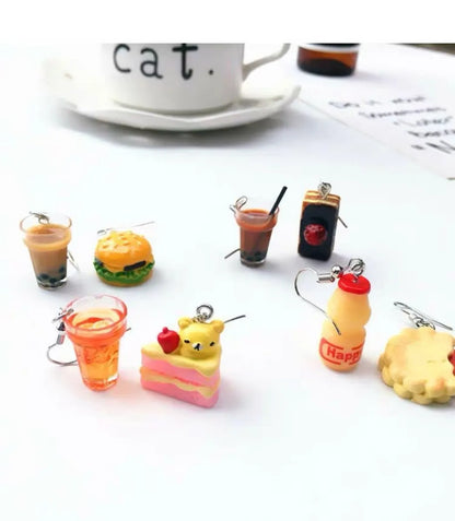 1 Pair Novelty Hamburger Cake Resin Women's Earrings