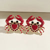 1 Pair Novelty Korean Style Crab Plating Inlay Zinc Alloy Rhinestones Ear Studs