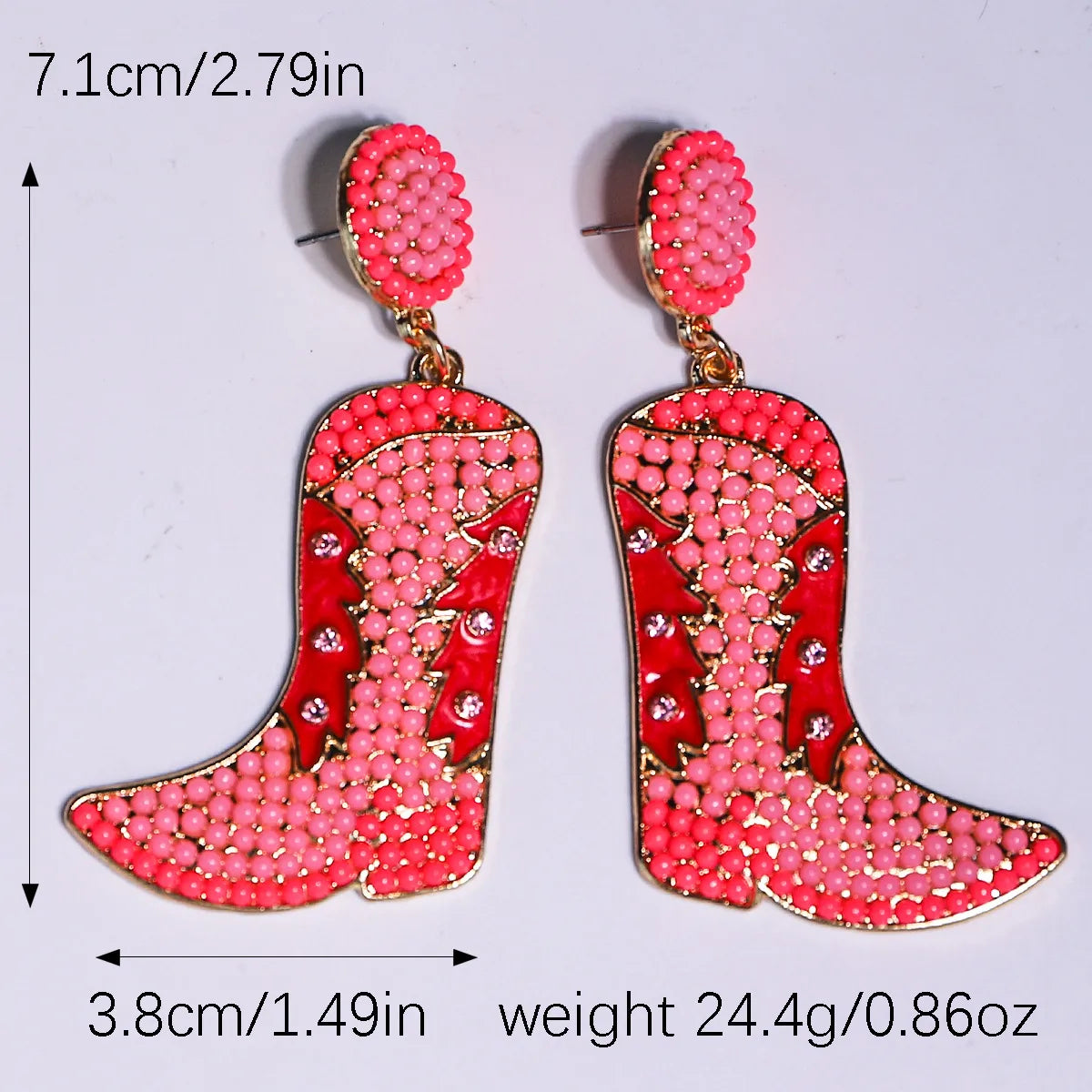 1 Pair Novelty Modern Style Boots Shoe Beaded Plating Seed Bead Metal Drop Earrings