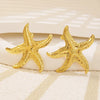 1 Pair Novelty Simple Style Classic Style Starfish 304 Stainless Steel Imitation Gold  Ear Studs