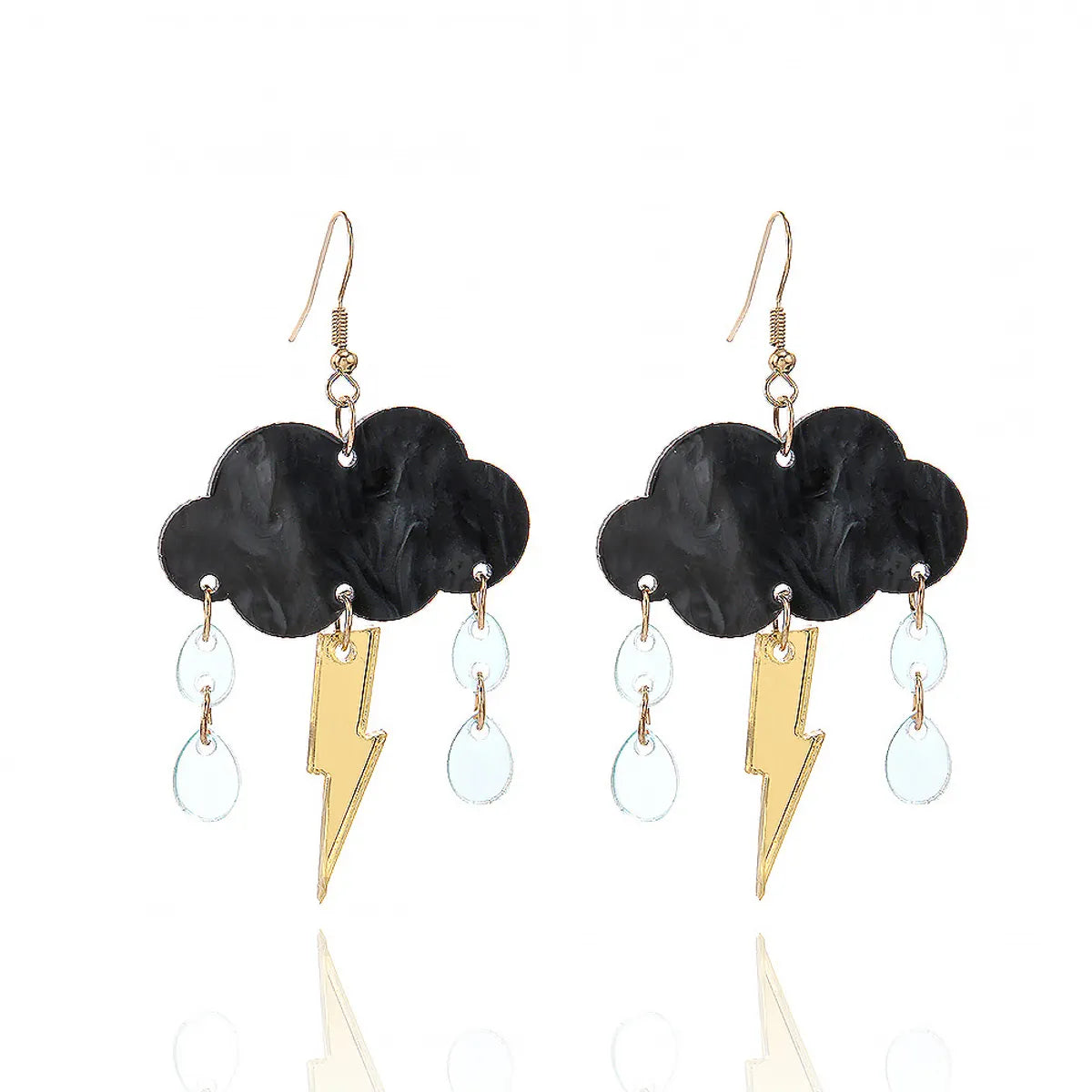 1 Pair Novelty Simple Style Clouds Lightning Arylic Drop Earrings