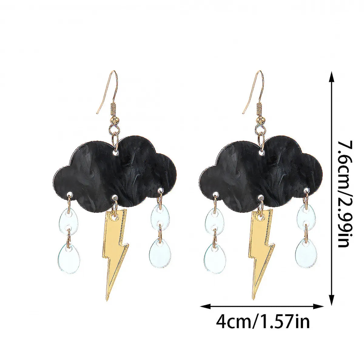 1 Pair Novelty Simple Style Clouds Lightning Arylic Drop Earrings