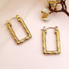 1 Pair Novelty Simple Style Rectangle Plating 304 Stainless Steel Gold Plated Hoop Earrings