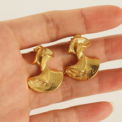 1 Pair Original Design Bow Knot Stainless Steel Plating 18k Gold Plated Ear Studs