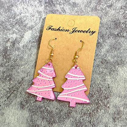 1 Pair Original Design Christmas Tree Flakes Arylic Drop Earrings