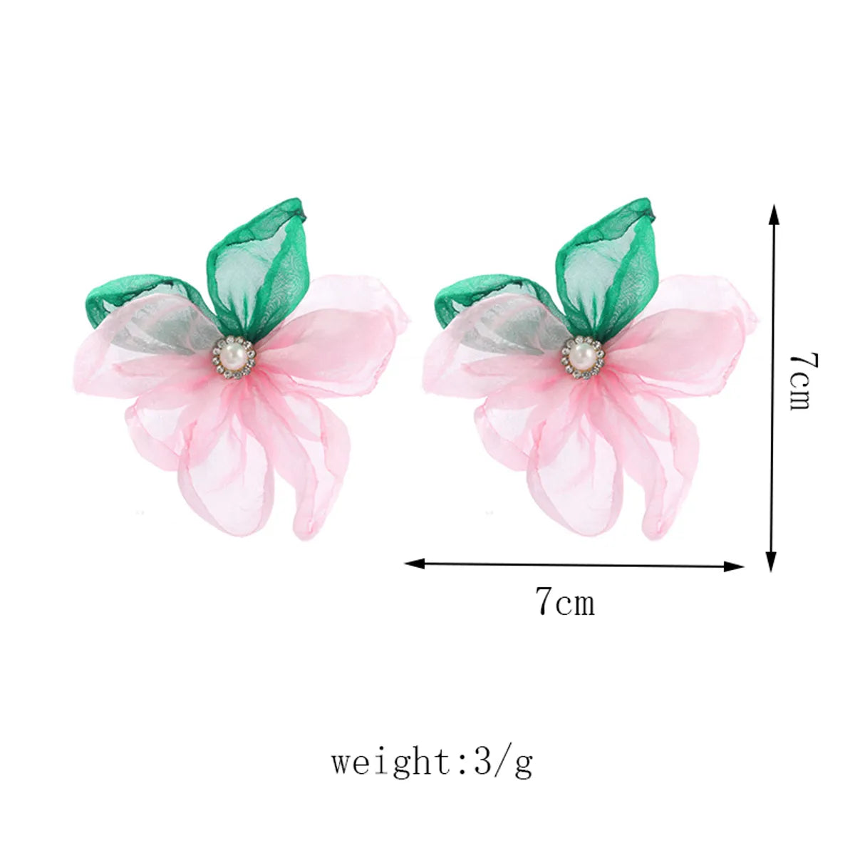 1 Pair Original Design Flower Cloth Ear Studs