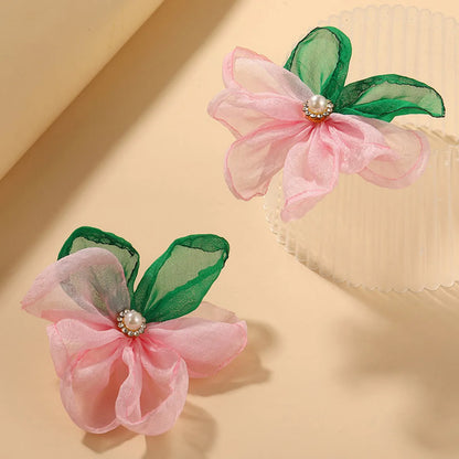 1 Pair Original Design Flower Cloth Ear Studs