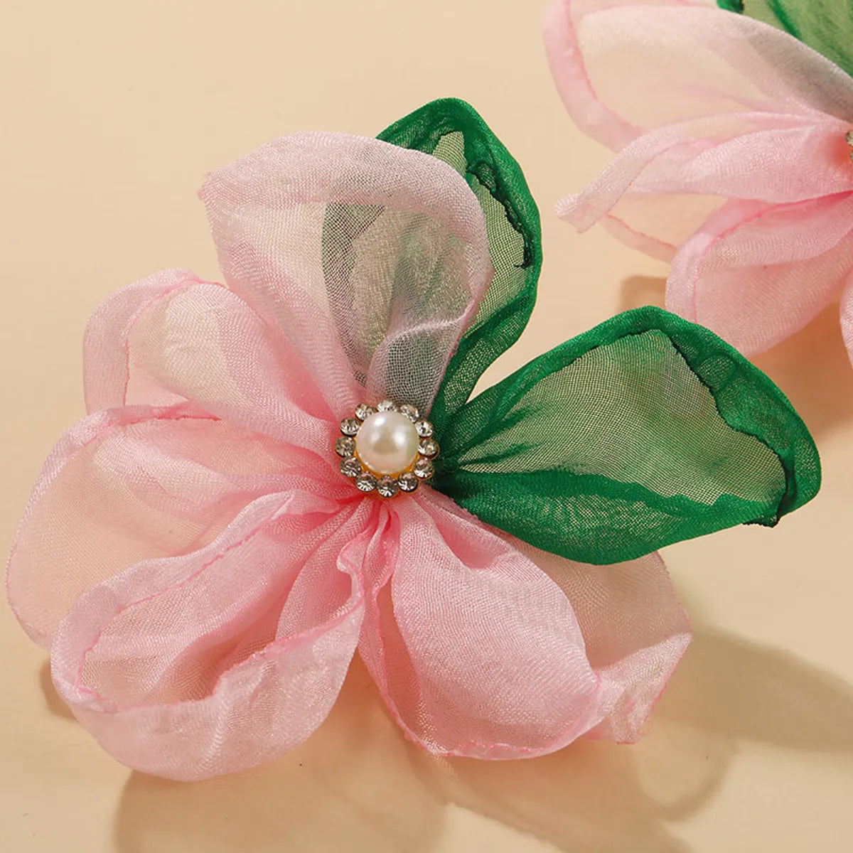 1 Pair Original Design Flower Cloth Ear Studs