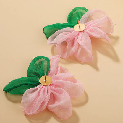 1 Pair Original Design Flower Cloth Ear Studs