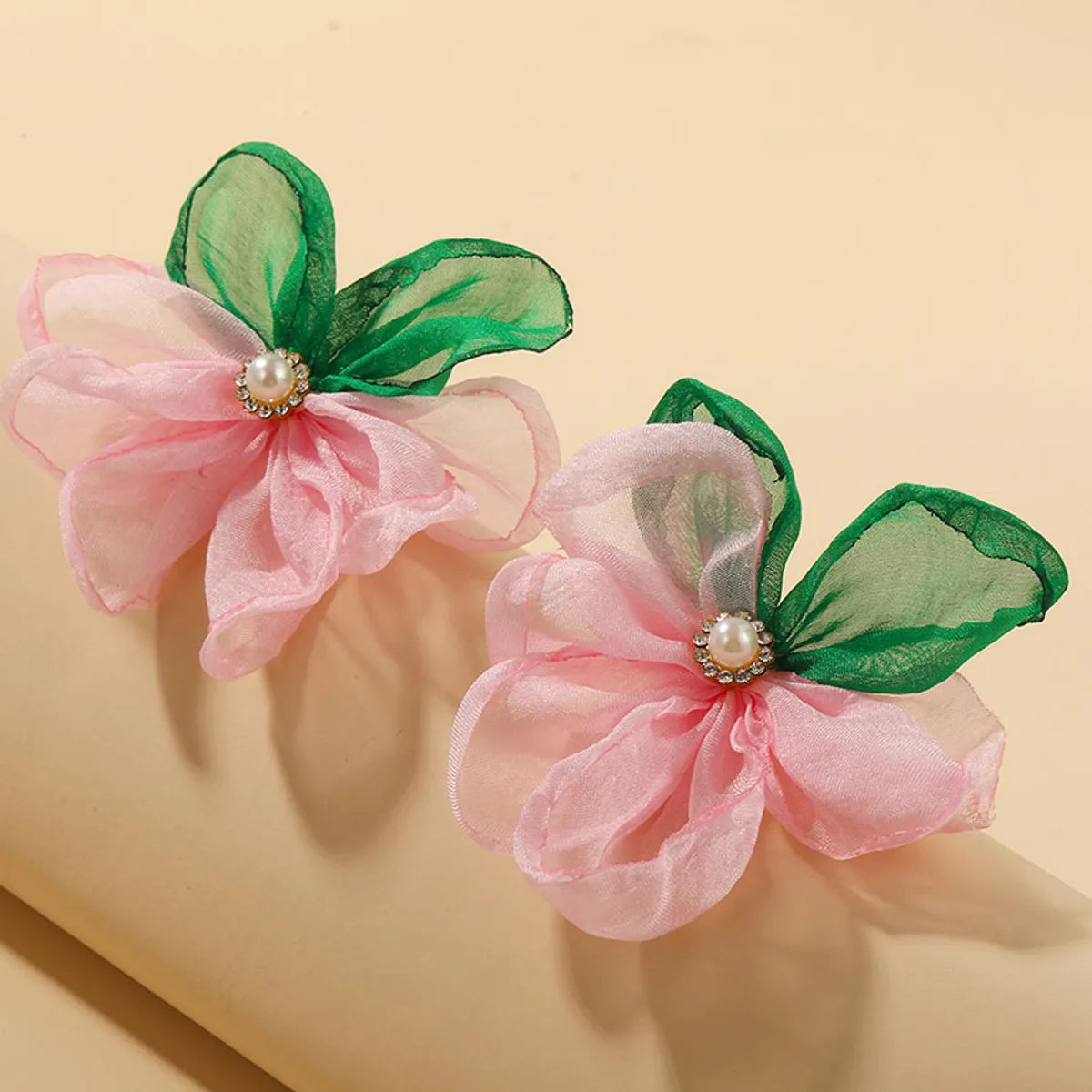 1 Pair Original Design Flower Cloth Ear Studs