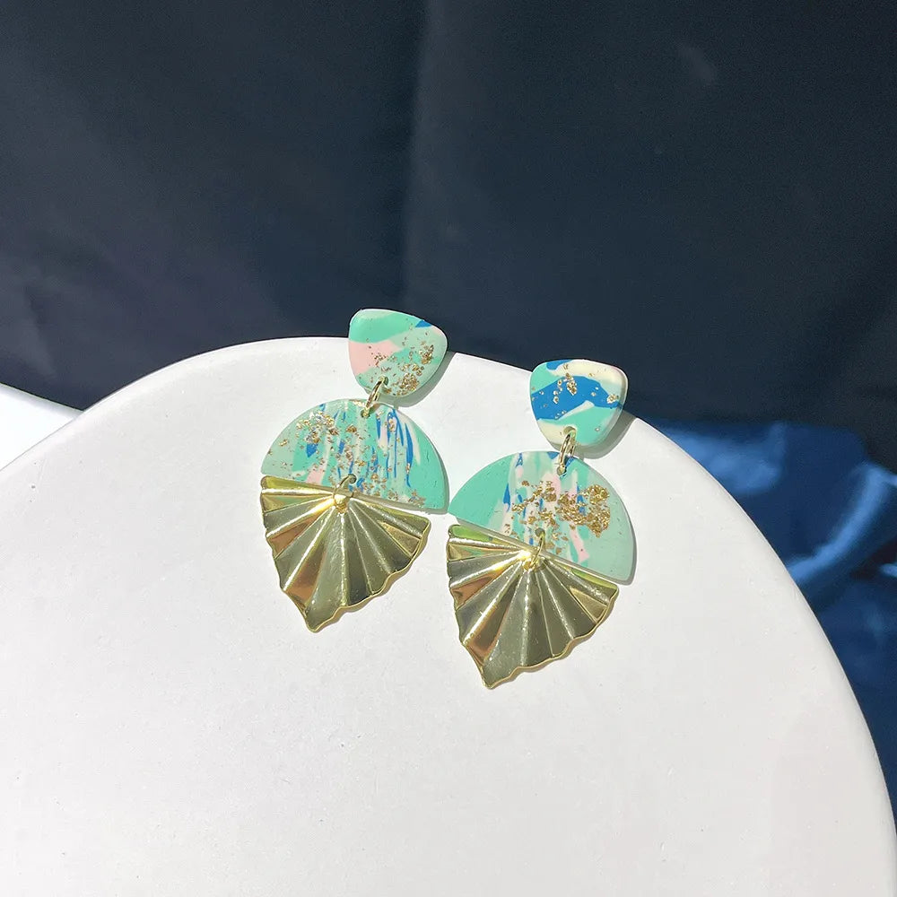 1 Pair Original Design Geometric Handmade Soft Clay Drop Earrings