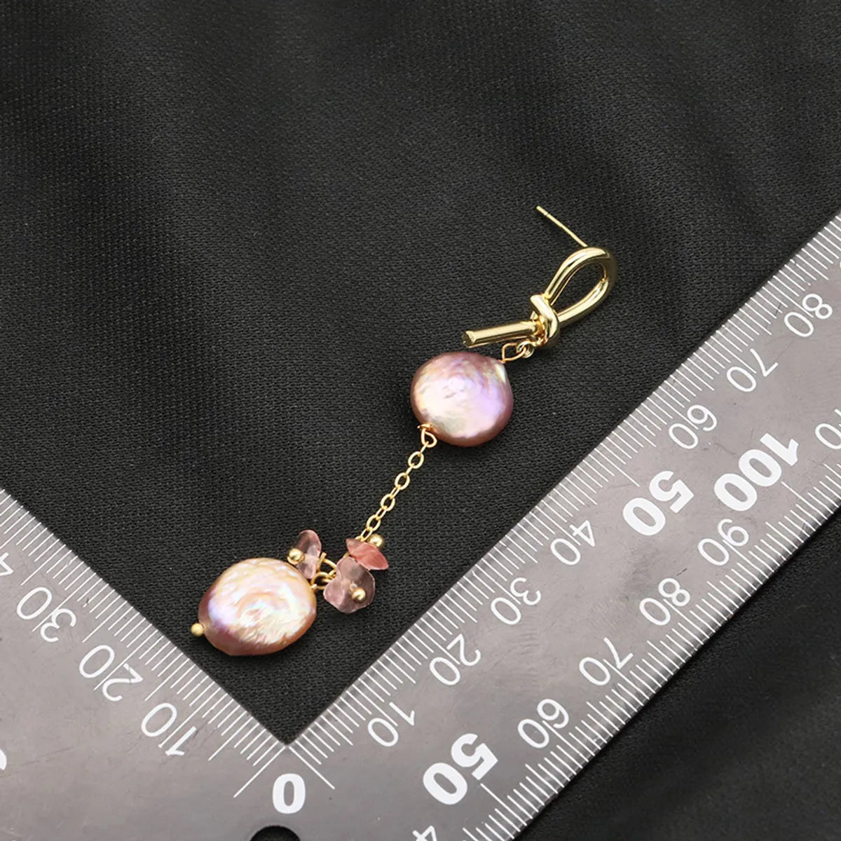 1 Pair Original Design Geometric Plating Freshwater Pearl Mixed Materials 18k Gold Plated Drop Earrings