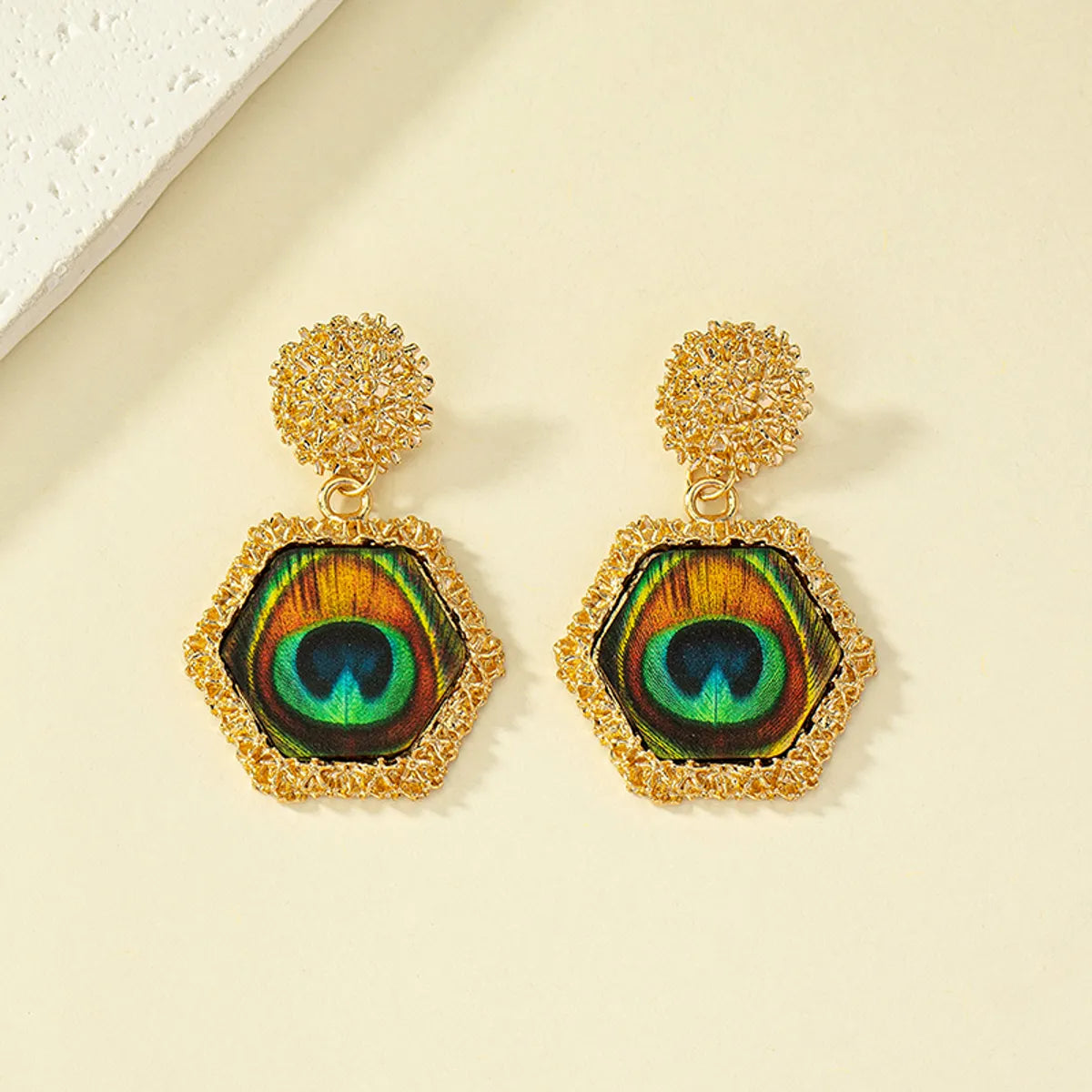 1 Pair Original Design Retro Ethnic Style Hexagon Quadrilateral Oval Plating Metal Drop Earrings