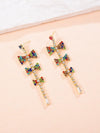 1 Pair Original Design Shiny Bow Knot Inlay Zircon Zircon Drop Earrings